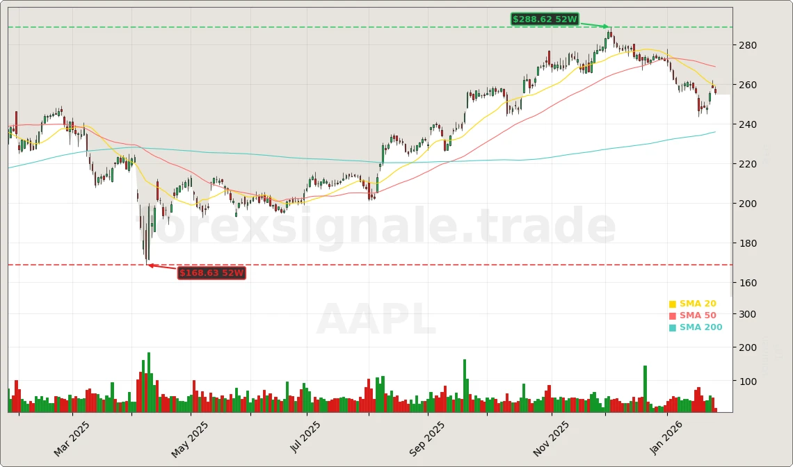 Apple Inc. Aktienchart - 252 Tage Kursverlauf - Januar 2026