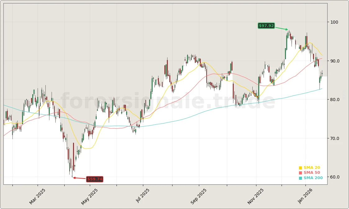 Bayerische Motoren Werke Aktiengesellschaft Aktienchart - 252 Tage Kursverlauf - Januar 2026