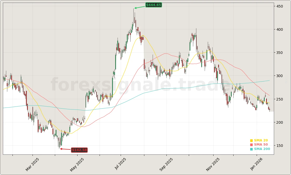 Coinbase Global, Inc. Aktienchart - 252 Tage Kursverlauf - Januar 2026