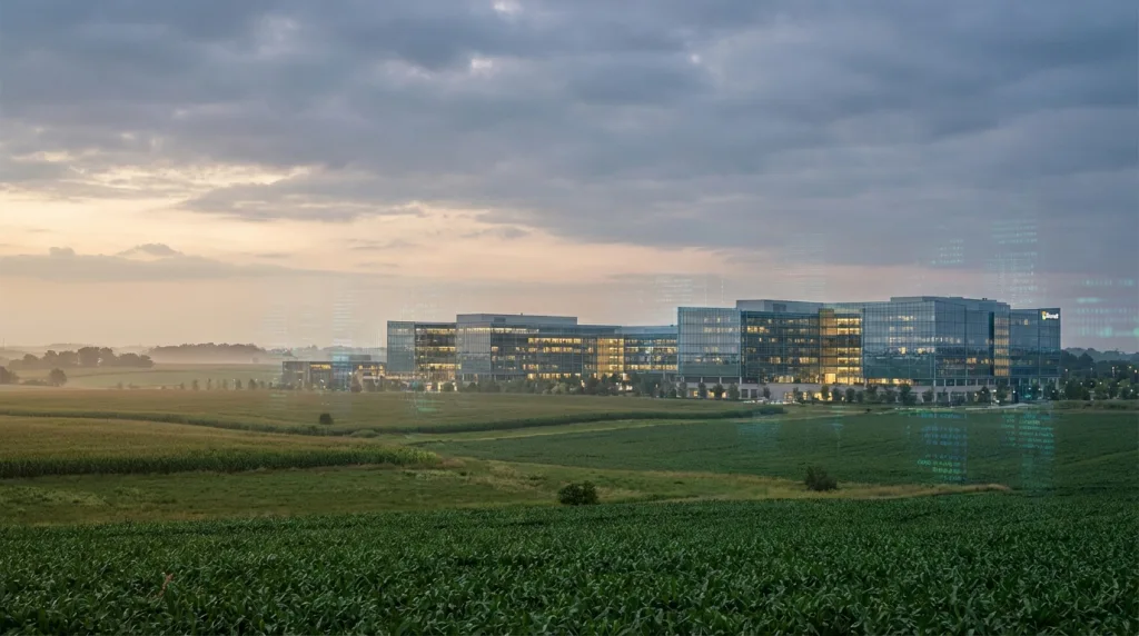Microsoft Klimadeal: Microsoft-Campus mit Blick auf regenerative Landwirtschaft und CO₂-Fokus