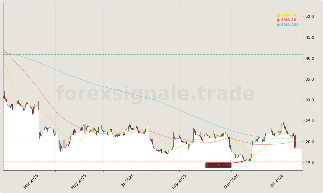 Puma SE Aktienchart - 252 Tage Kursverlauf - Januar 2026