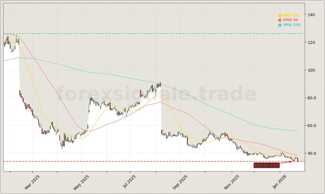 The Trade Desk CFO-Wechsel Aktienchart - 252 Tage Kursverlauf - Januar 2026