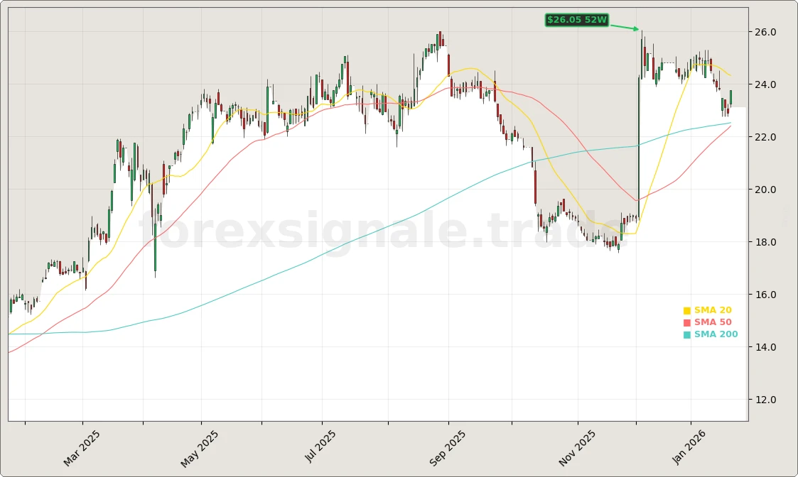 Wacker Neuson Aktienchart - 252 Tage Kursverlauf - Januar 2026