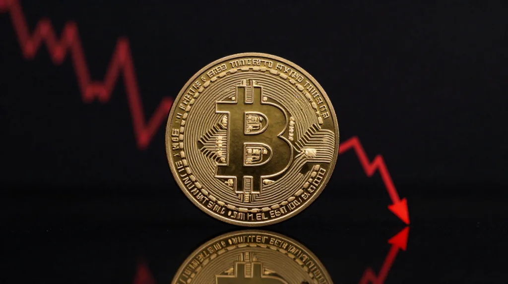 Bitcoin Baerenmarkt mit fallendem BTC-Preis unter 80.000 US-Dollar, Fokus auf Risiko und Crash-Stimmung