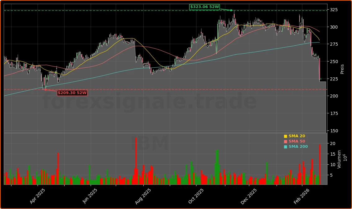 International Business Machines Corporation Aktienchart - 252 Tage Kursverlauf - Februar 2026