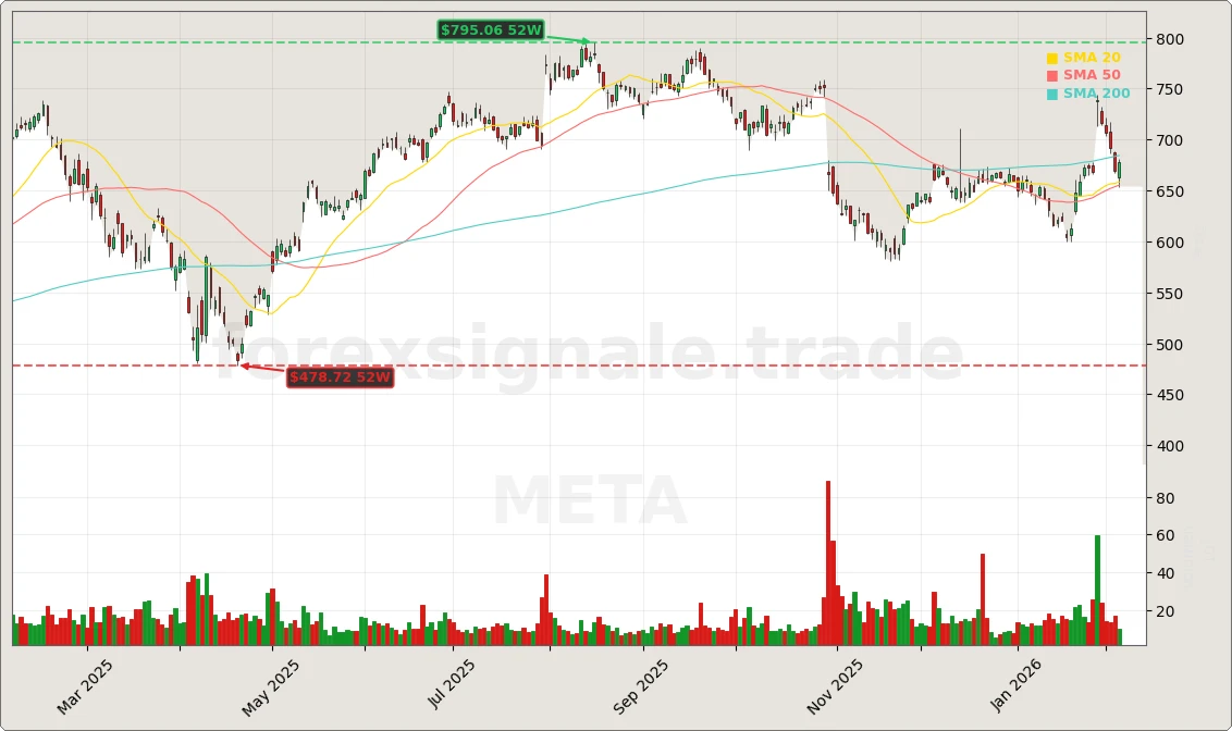 Meta Platforms Inc. Aktienchart - 252 Tage Kursverlauf - Februar 2026