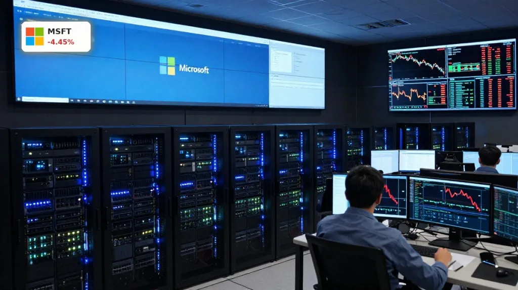 Microsoft Quartal mit KI-Rechenzentren und Kursrückgang der MSFT-Aktie im Technologiehandel