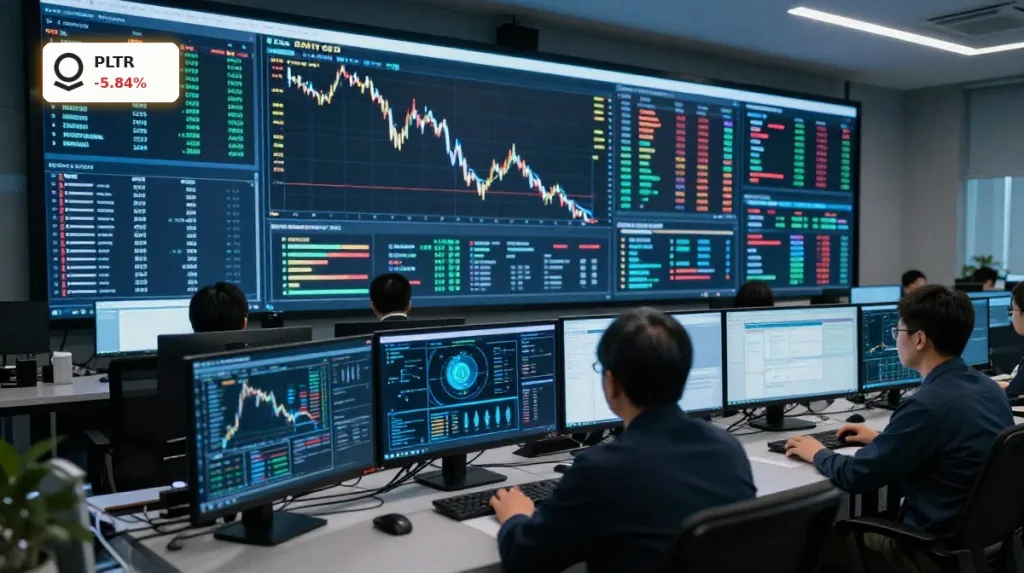 Palantir Quartal mit KI-Datenplattform in US-Regierungsumgebung und fallender Aktie