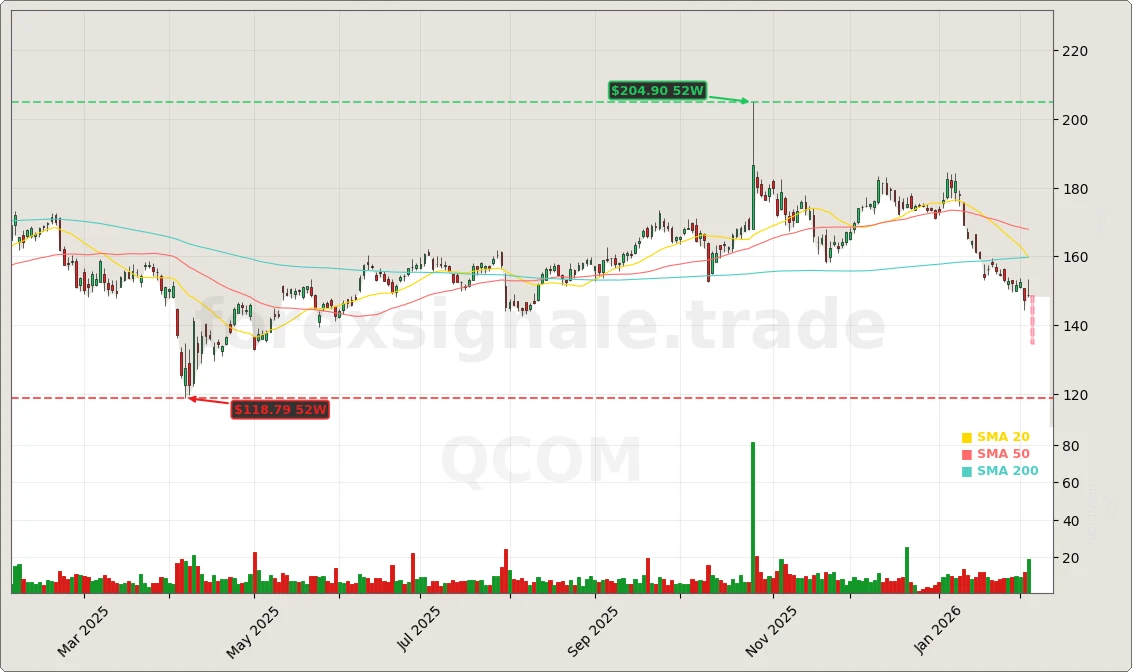 Qualcomm Incorporated Aktienchart - 252 Tage Kursverlauf - Februar 2026