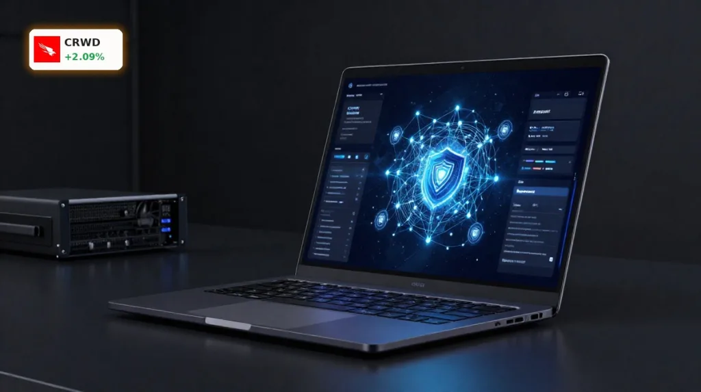 CrowdStrike KI-Partnerschaften visualisiert mit Falcon-Plattform und abgesicherten KI-Workloads in moderner Cloud-Umgebung