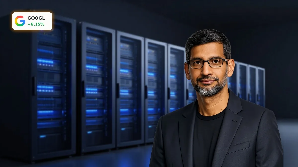 Highend-Rechenzentrum mit Serverracks als Symbol für Alphabet Quartalszahlen, Cloud-Boom und KI-Infrastruktur