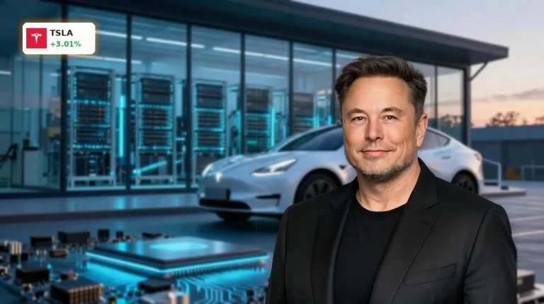 Tesla AI5-Chip Rallye: +3% Chance mit Robotaxi- und Cybercab-Fantasie
