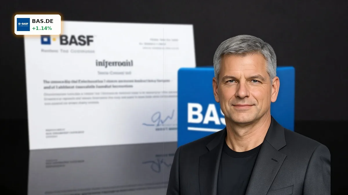 BASF Insiderkaeufe visualisiert durch BASF-Aktie und Logo im Fokus institutioneller Anleger