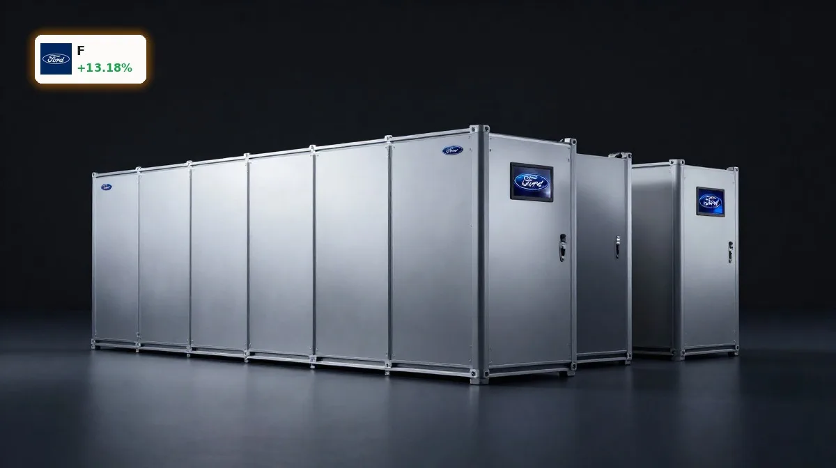Ford Energiespeicher als modernes Batteriespeichersystem mit modularen Industrie-Batterien