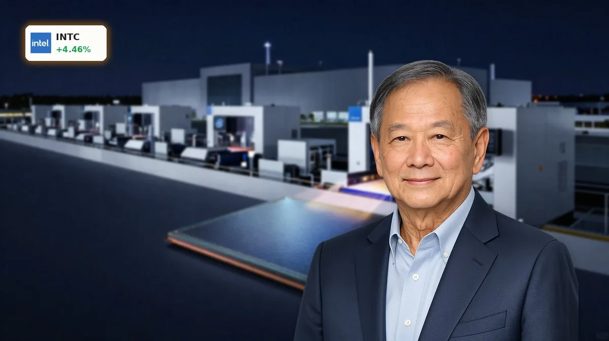 Intel Terafab als moderne US-Chipfabrik mit Hightech-Wafer für KI-Inferenz