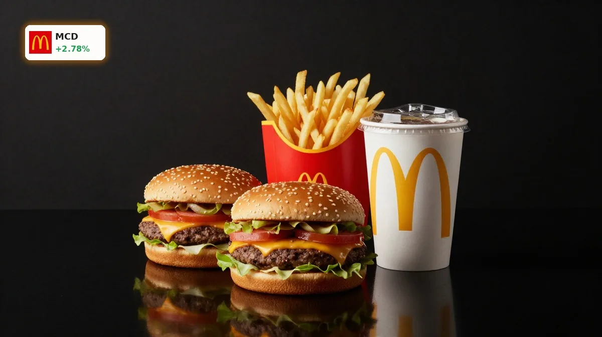 McDonald's Quartal Q1 2026 mit Premium-Burger, Pommes und Drink als Symbol für starken Gewinnanstieg