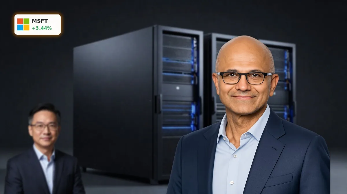 Hochmodernes Rechenzentrum mit Azure-Servern als Kern der Microsoft KI-Strategie