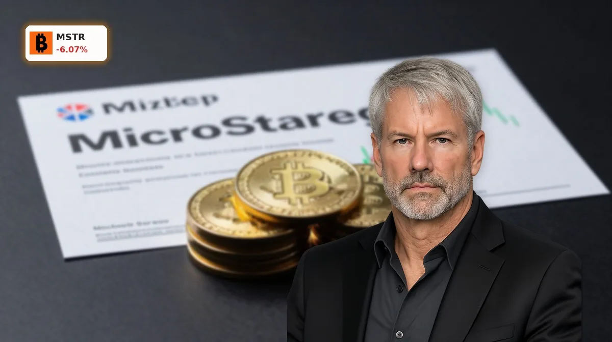 MicroStrategy Bitcoin Strategie mit fokussiertem Bitcoin-Stapel und schwankender MSTR-Aktienperformance