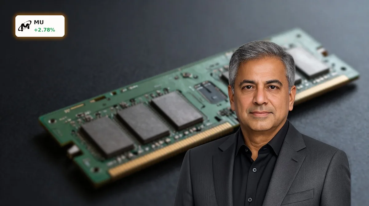 Micron Prognose im Fokus mit hochwertig inszenierten HBM- und DRAM-Speicherchips für KI-Rechenzentren