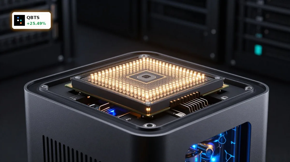 D-Wave Quantum Foerderdeal visualisiert durch hochwertigen Quantencomputer im Rechenzentrum