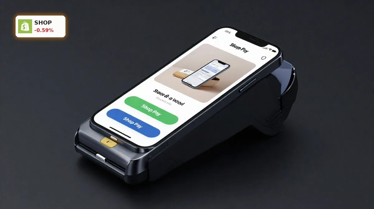 Shopify Payment Boom mit 34% Umsatzplus: Chance oder Risiko für Anleger? 6 Shopify Payment Checkout mit Smartphone und Kartenleser als Treiber des Umsatzwachstums