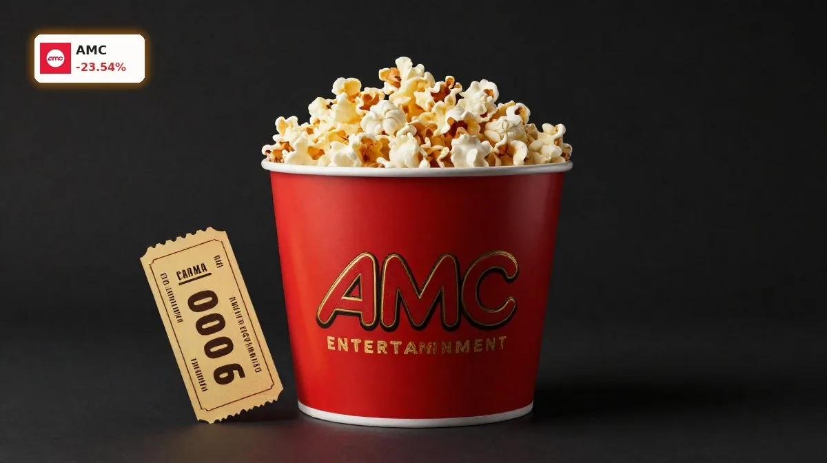 AMC Kapitalerhöhung: 200 Mio. Dollar und -23,5% Einbruch 4 AMC Kapitalerhoehung mit AMC-Kinoprodukten vor dunklem Hintergrund als Symbol fuer 200 Mio. Dollar und Kurssturz
