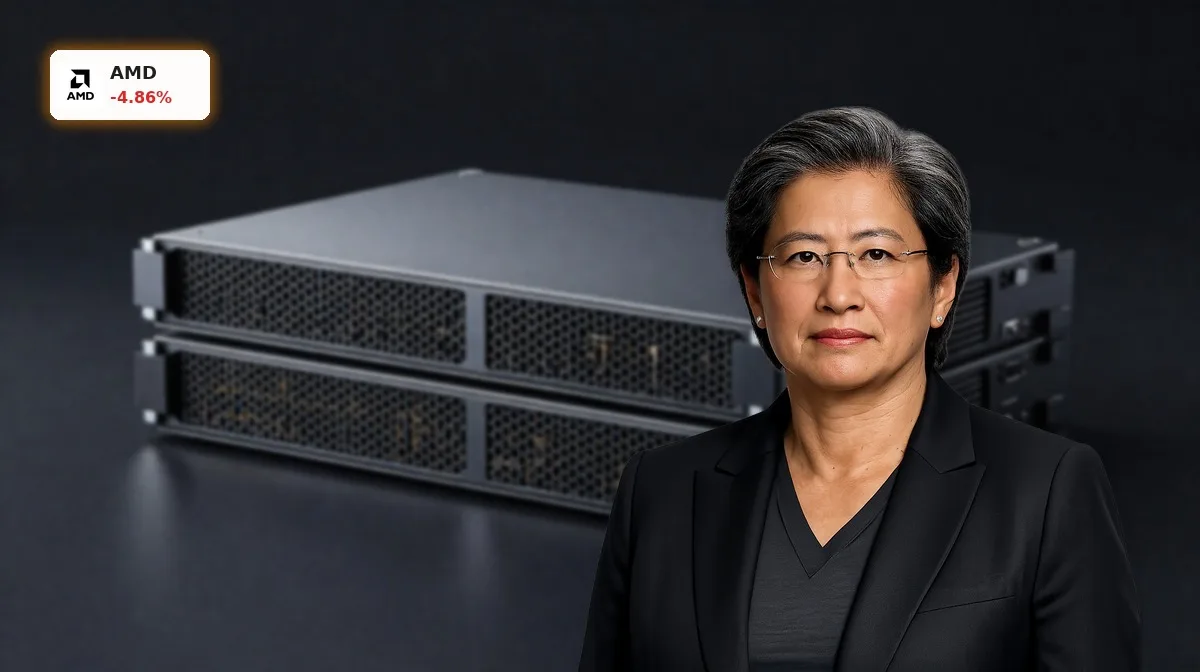 AMD TensorWave Crash: 4.9% Einbruch trotz KI-Boom und Deals 5 AMD TensorWave mit AMD-Instinct-GPUs und EPYC-Serverhardware für KI-Infrastruktur im Rechenzentrum