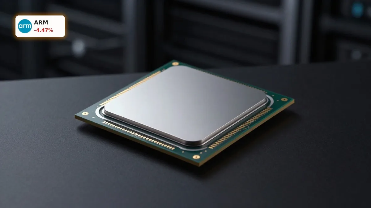 Arm Holdings Insiderverkauf: Nahaufnahme eines KI-Chips vor dunklem Hintergrund als Symbol fuer Bewertung und Kursdruck