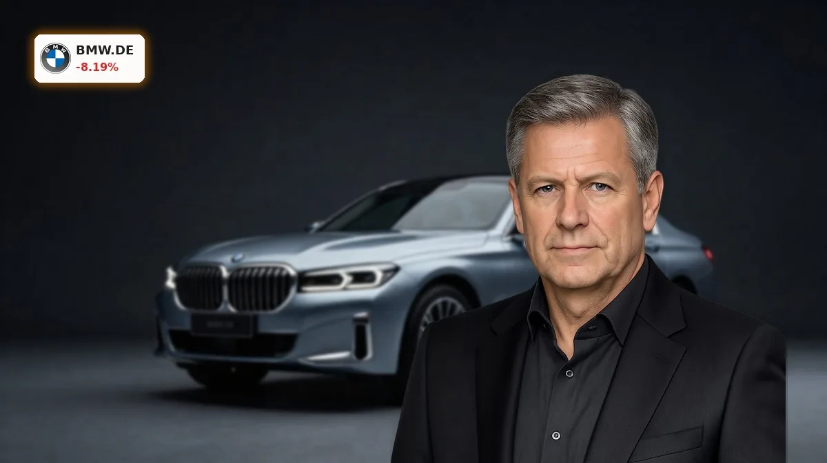 BMW Prognose: Einbruch auf 1–3 % schockt Anleger jetzt 3 BMW Prognose unter Druck: BMW Limousine im Premium-Produktbild vor dunklem Hintergrund
