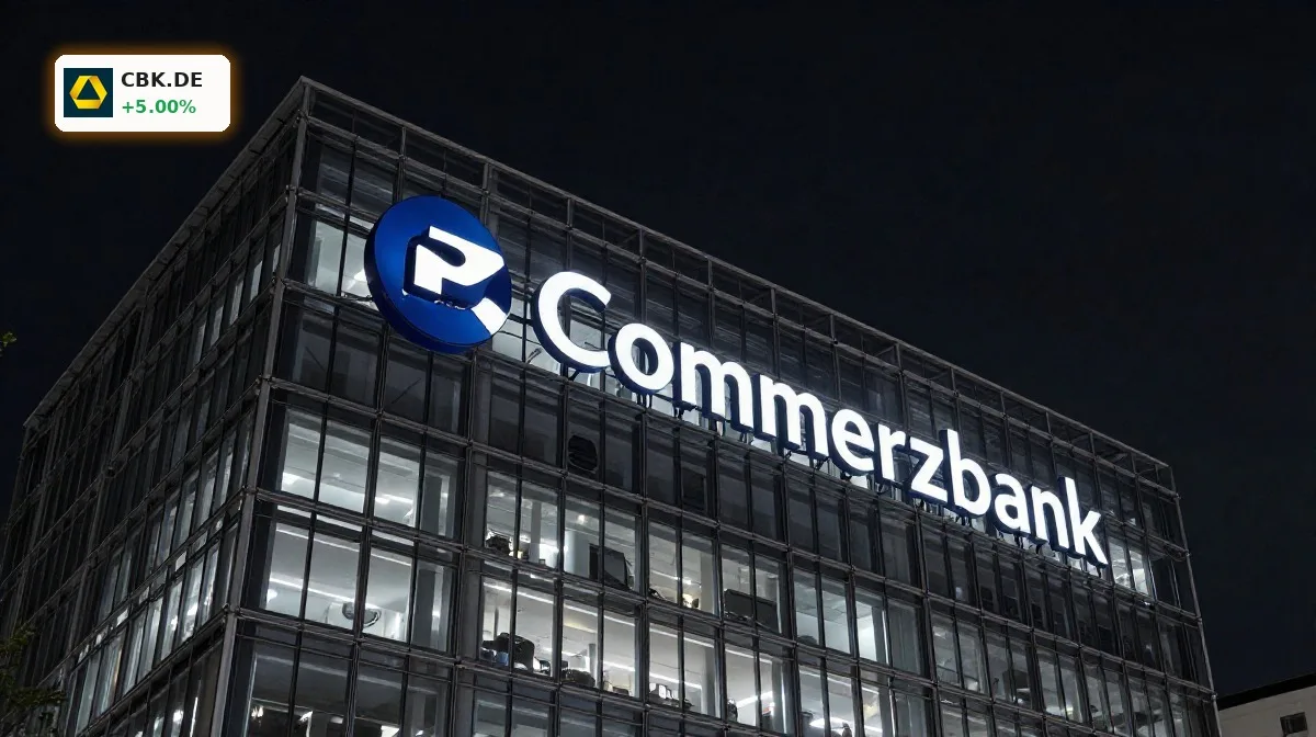 Commerzbank Übernahme: 5% Rallye trotz Bund-Blockade 4 Commerzbank Uebernahme im Fokus: Zentrale der Commerzbank in Frankfurt bei Nacht