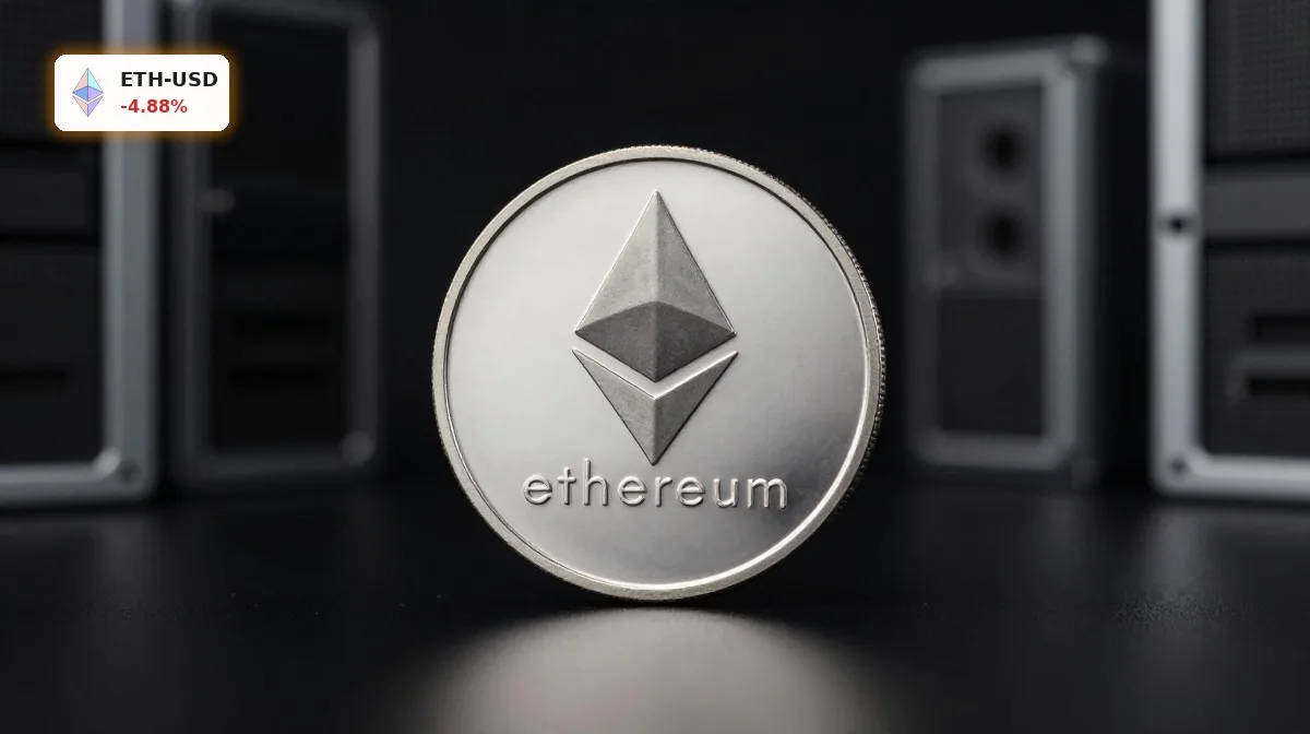 BitMine Ethereum Strategie mit Ethereum-Coin auf dunklem Hintergrund und institutionellem Finanzkontext