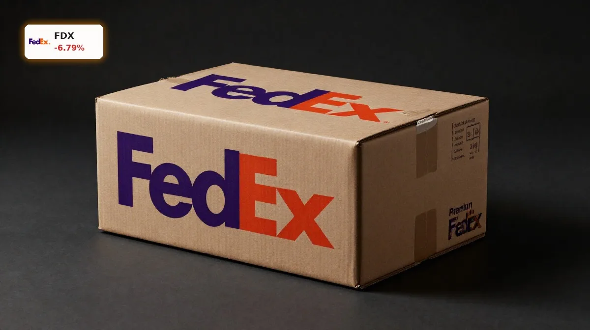 FedEx Quartalszahlen: Paket und Versandbox als Symbol für Logistik, Margendruck und schwachen Ausblick