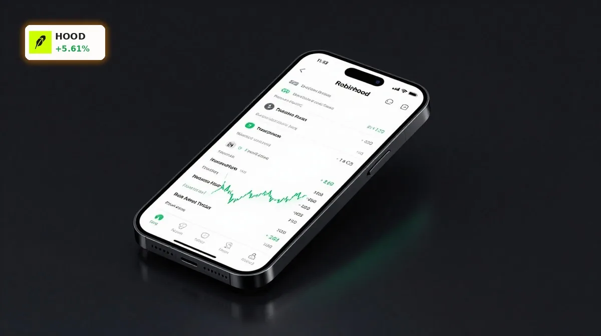 Robinhood PDT-Regel: Smartphone mit Robinhood-App in dunkler Produktinszenierung als Symbol für aktiven Aktienhandel