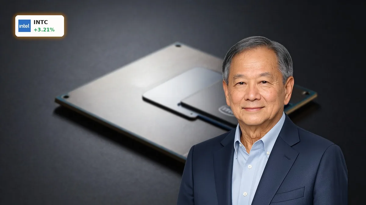 Intel Foundry mit 18A-P-Wafer und Chip-Packaging als Symbol für Apple-Deal und US-Halbleiterfertigung
