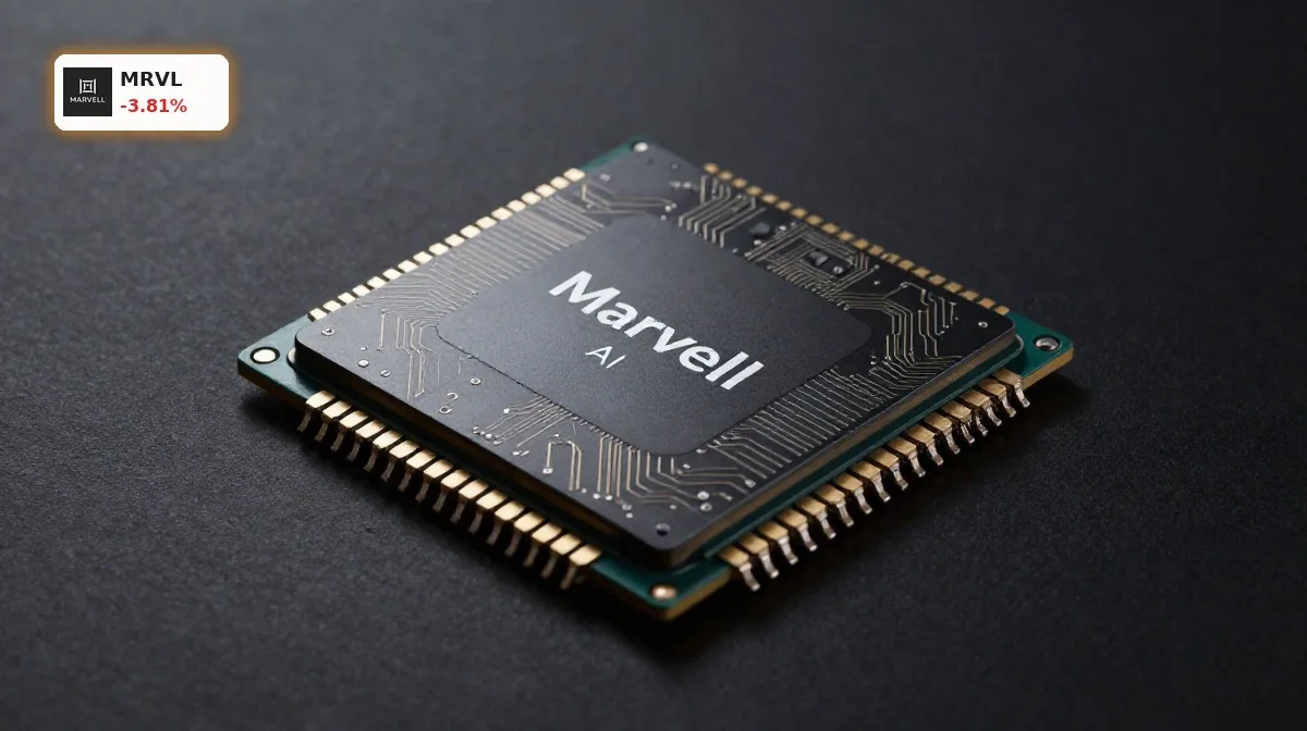 Marvell S&P-500-Aufnahme: Crash trotz KI-Boom und Index-Effekt 4 Marvell S&P-500-Aufnahme mit KI-Netzwerkchip als Symbol für Rechenzentrum-Infrastruktur und Aktienfokus