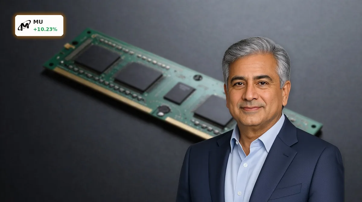Micron Prognose +10.2%: Rekord-Rallye vor Quartalszahlen 4 Micron Prognose: HBM-Speicherchip und Halbleiter-Wafer als Symbol für KI-Speicherboom