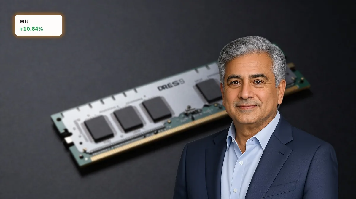 Micron Rekord bei KI-Speicherchips: HBM- und DRAM-Module in dunkler Premium-Inszenierung