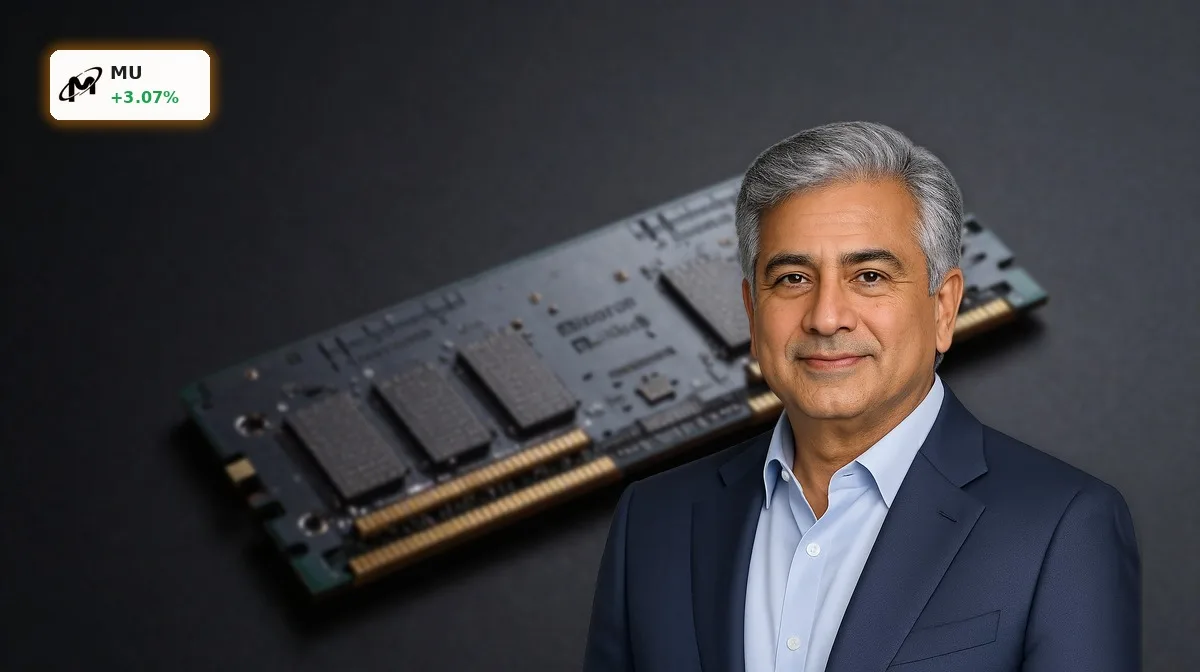 Micron Quartalszahlen: HBM-Speicherchip und DRAM-Modul als Symbol für Rekord-Erwartungen im KI-Boom