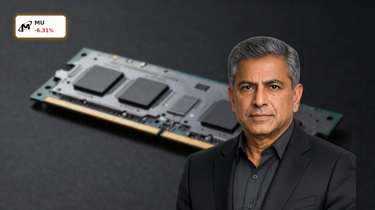 Micron Quartal mit HBM-Speicherchip und DRAM-Package als Symbol für Rekordumsatz und KI-Nachfrage