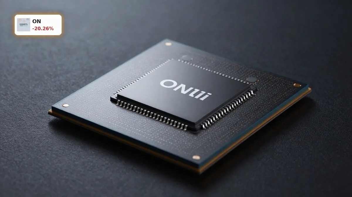 onsemi Uebernahme mit Halbleiterchip und Sensorsystem als Symbol fuer Synaptics-Deal und KI-Expansion