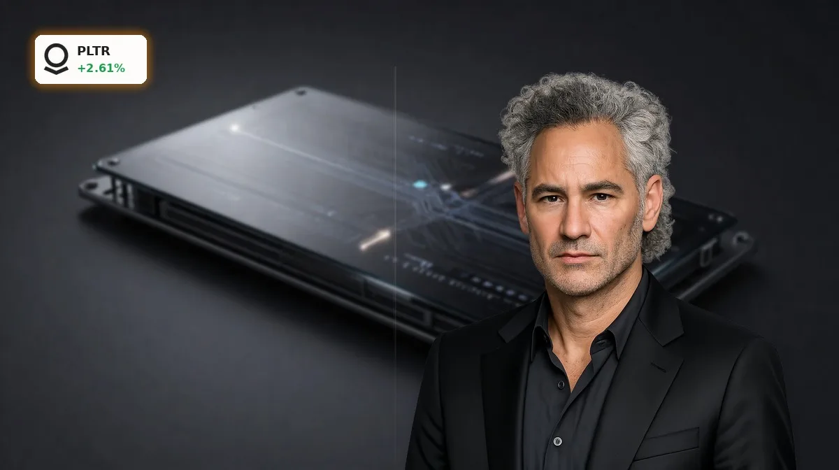 Palantir KI-Wachstum mit dunklem Hightech-Servermodul als Symbol für AIP-Plattform und skalierbare Enterprise-KI