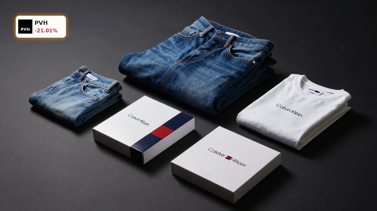 PVH Quartal mit Premium-Mode von Calvin Klein und Tommy Hilfiger vor dunklem Hintergrund