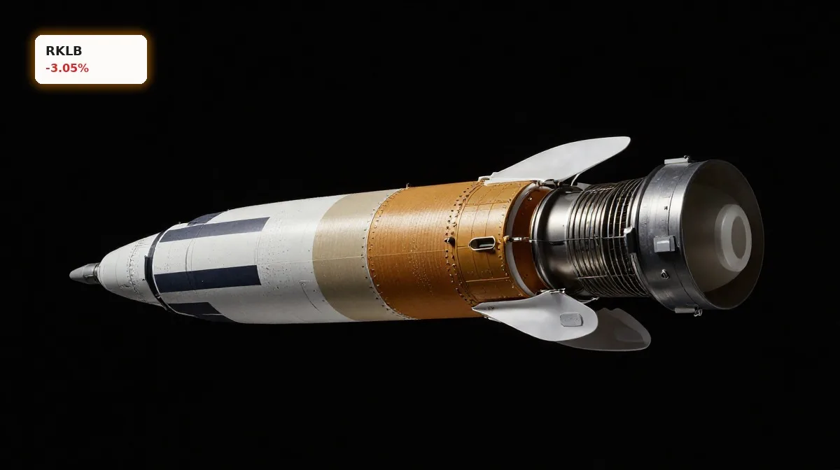 Rocket Lab Prognose mit Neutron-Rakete als Fokus vor dunklem Hintergrund und Premium-Inszenierung