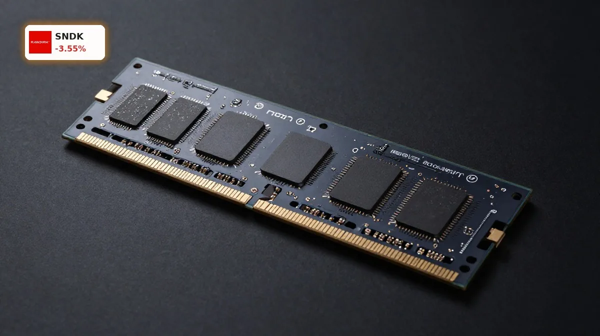 SanDisk Speicherboom mit NAND-Flash-Chip und SSD als Symbol fuer KI-Speicher und Datencenter-Nachfrage