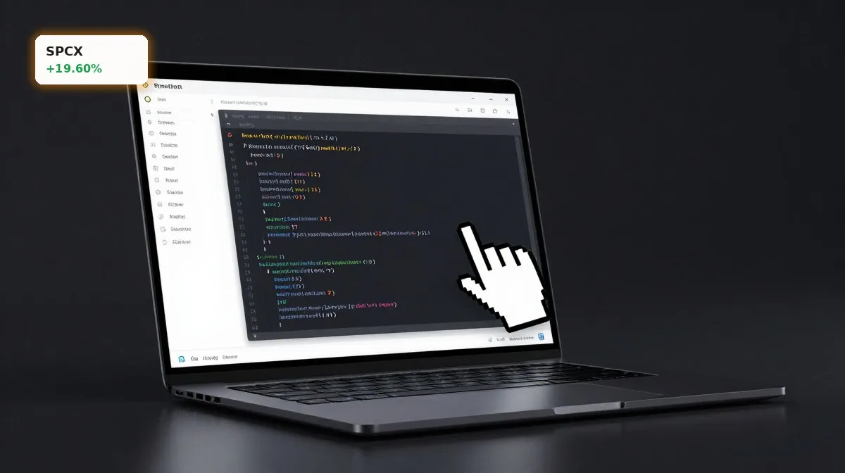 SpaceX Uebernahme von Cursor als KI-Coding-Produkt auf Laptop im dunklen Premium-Setup