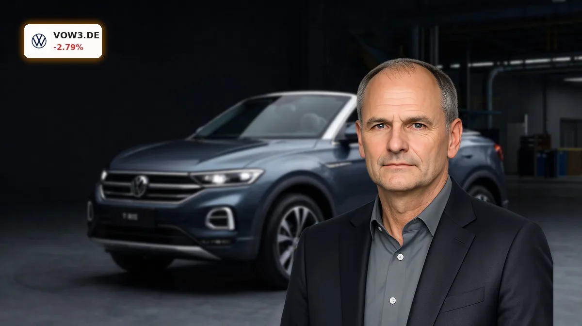 Volkswagen Osnabrueck Warnung: Produktion vor dem Aus 5 Volkswagen Osnabrueck mit T-Roc Cabrio vor dunklem Industriehintergrund als Symbol fuer Produktionsdrosselung