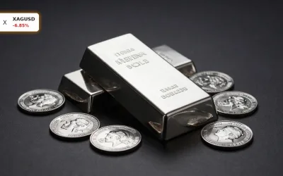 XAGUSD Kurssturz: Silber fällt 6,85% nach Rekordhoch