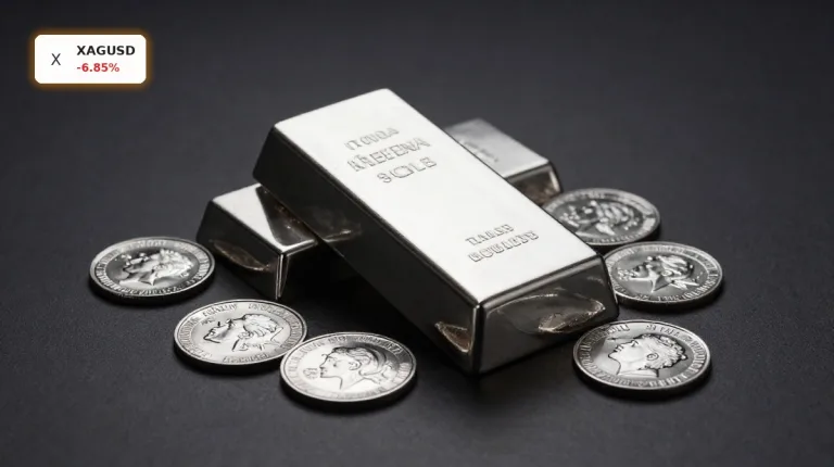 XAGUSD Kurssturz: Silber fällt 6,85% nach Rekordhoch