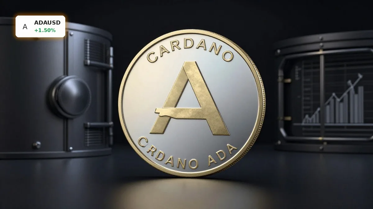 Cardano Clearstream: Chance für ADA bis 2030 im Fokus 5 Cardano Clearstream mit ADA-Coin in institutioneller Verwahrungsoptik vor dunklem Premium-Hintergrund