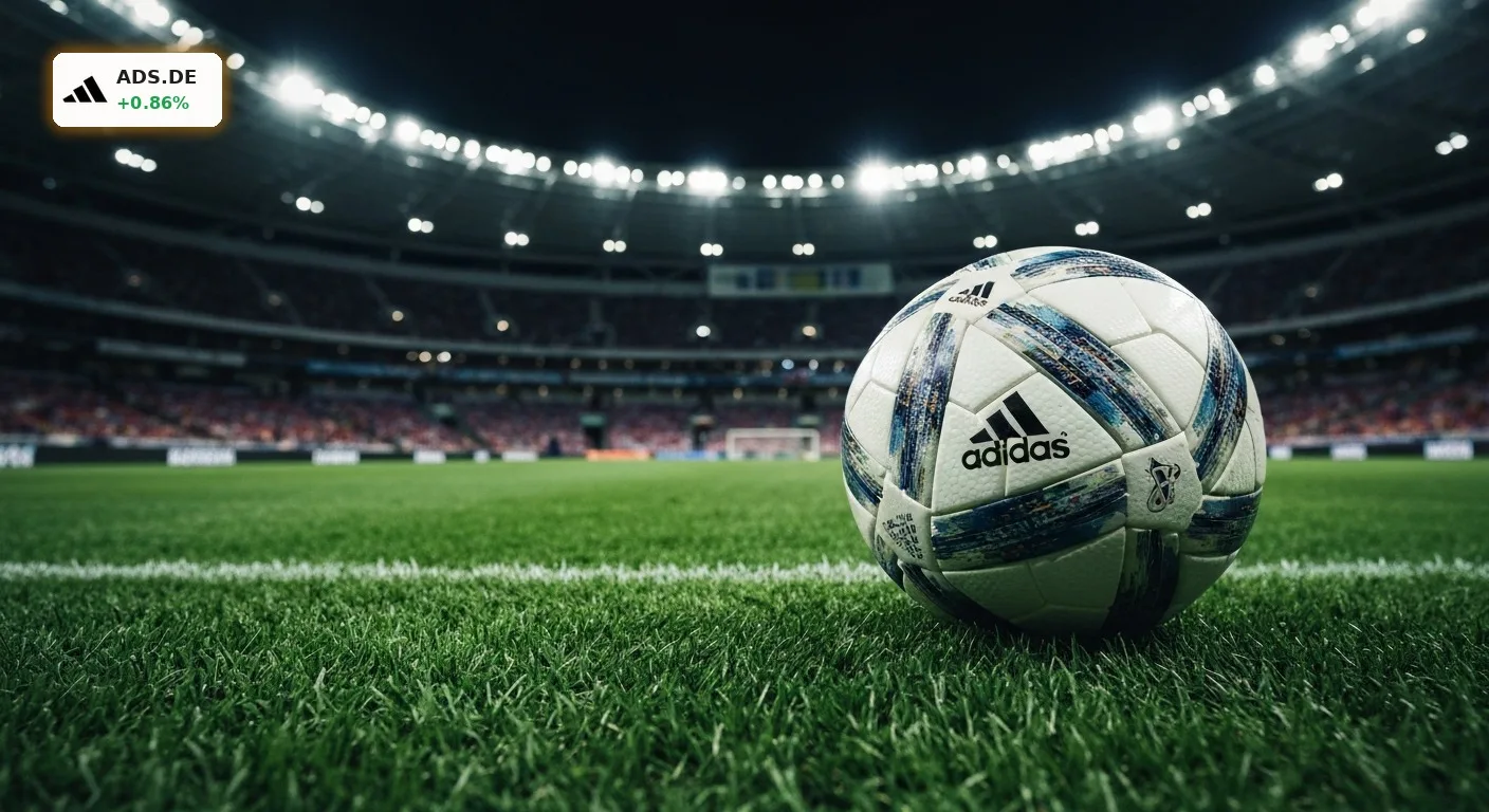 Adidas WM Erfolg: Rekord-Umsatz von 1,5 Milliarden Euro winkt 8 Adidas WM Erfolg: Der offizielle Adidas WM-Spielball auf dem Rasen eines vollbesetzten, hell erleuchteten Stadions.